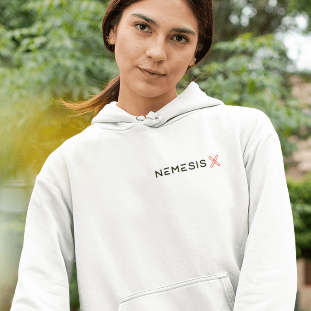 Nemesis X Nate Rodgers Unisex Hoodie, Red X Logo