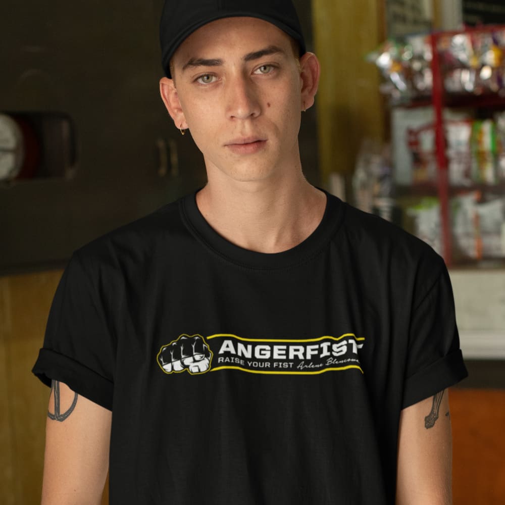 Anger Fist by Arlene Blencowe Men's T-Shirt, Light Logo