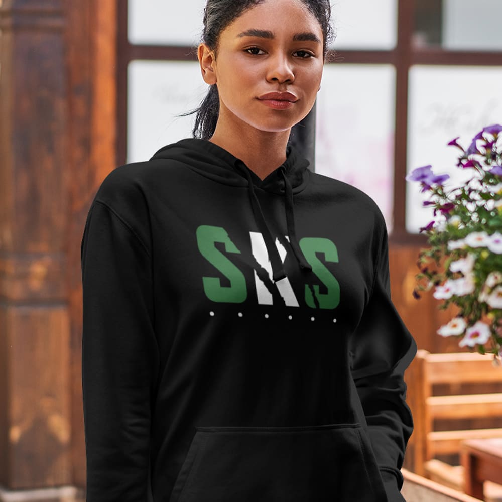 SKS by Solomon Simon Unisex Hoodie, Green Logo