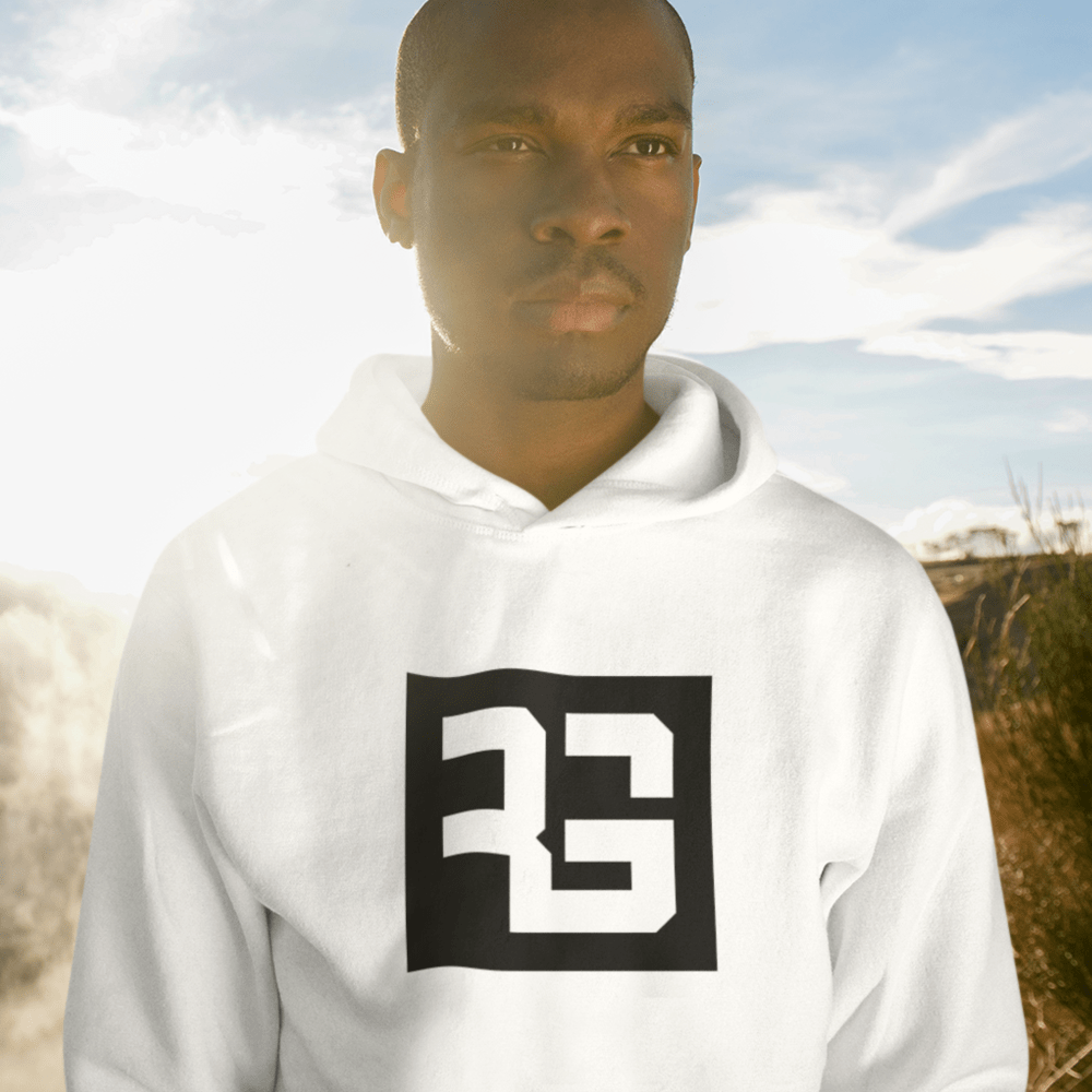 "RG Pixel" by Renzo Gonzalez Hoodie, Black Logo
