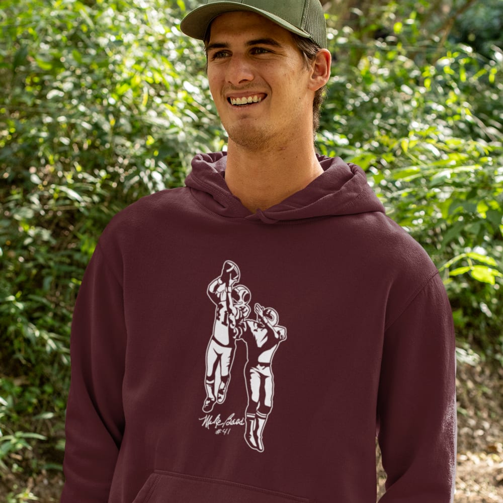 "Interception" by Mike Bass Hoodie, White Logo
