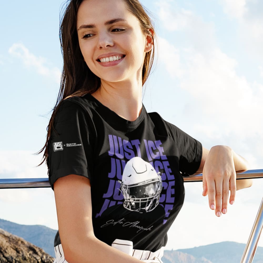 "Just Ice" by Justin Abanquah Women's Shirt, White Logo