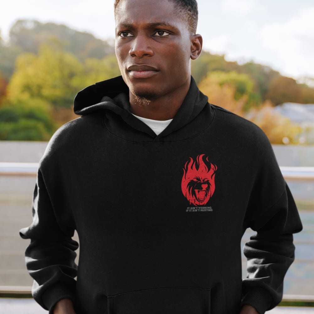 IT AIN'T WORKING IF IT AIN'T HURTING MEN'S HOODIE,MINI LOGO