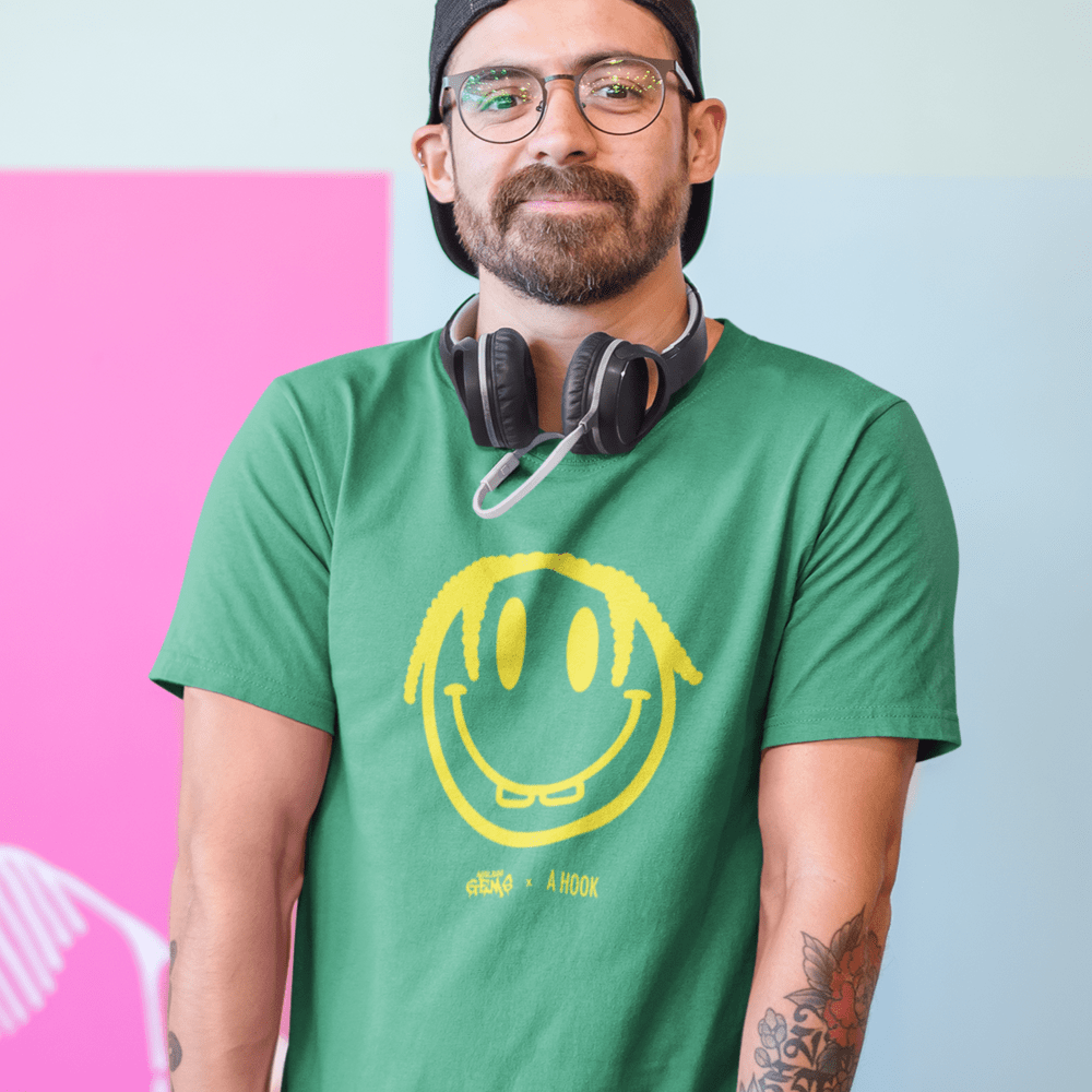 A Hook by MAWI, AG Smiley, Yellow Men’s Tee