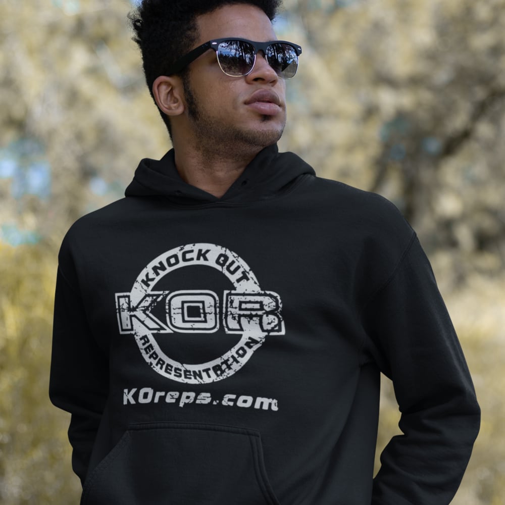 Knock Out KOR by KOreps Unisex Hoodie, White Logo