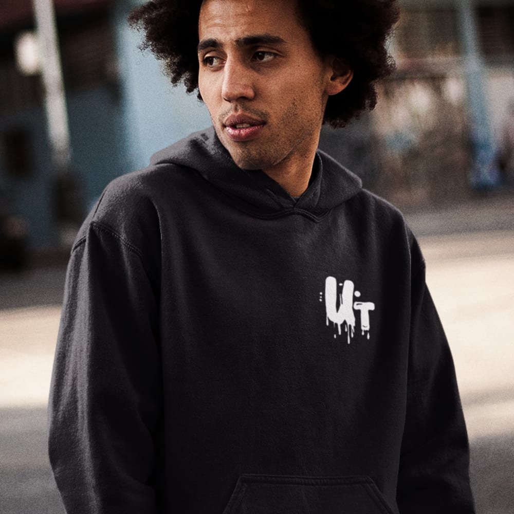 UT "Drip Logo" by Dave Grady Men's Hoodie, White logo