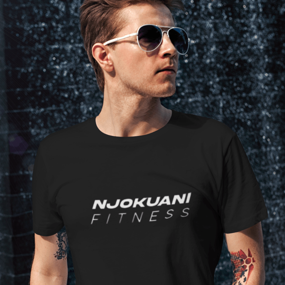 Njokuani Fit, T-Shirt -with back design, White Logo