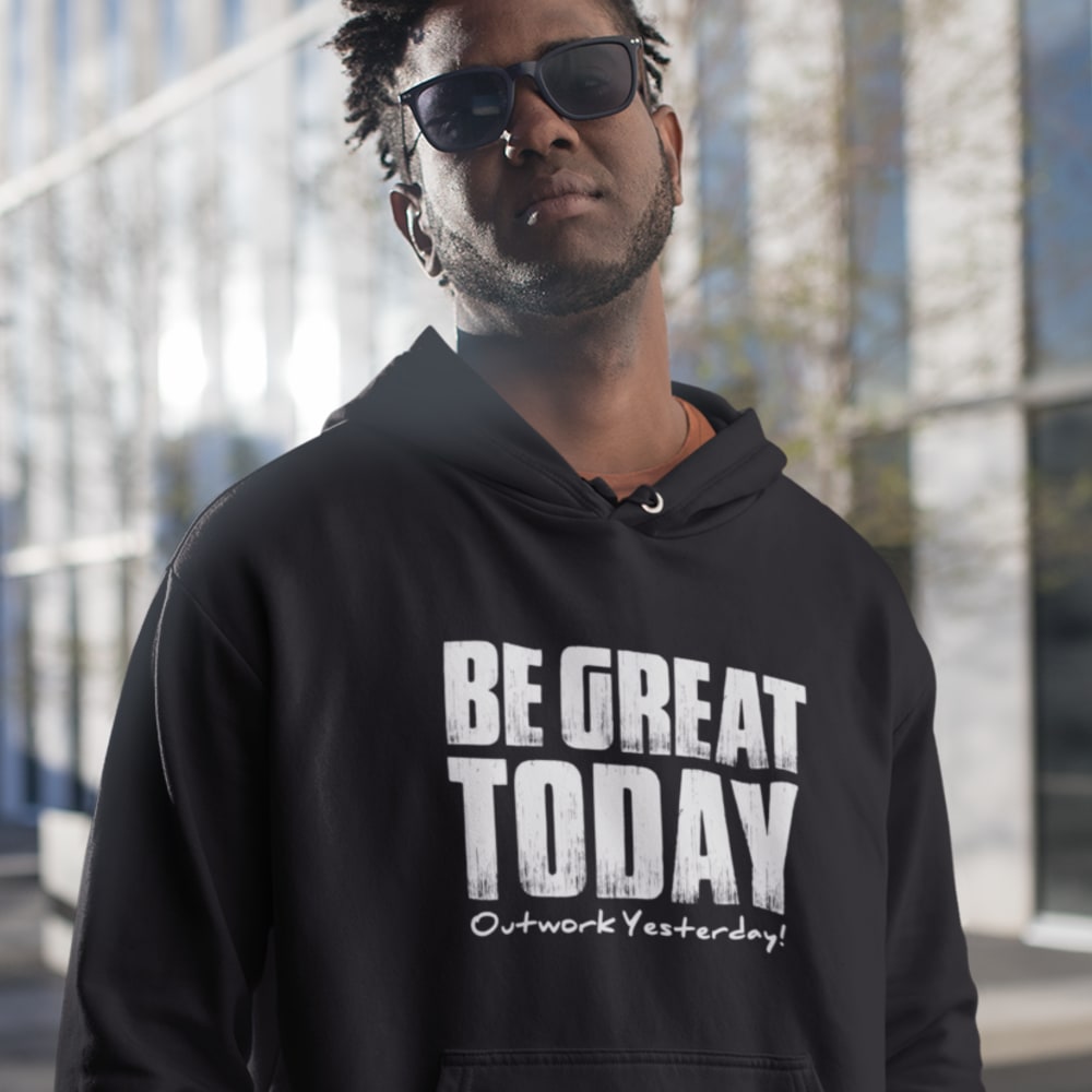 Be Great Today by Jovon Johnson Unisex Hoodie, White Logo