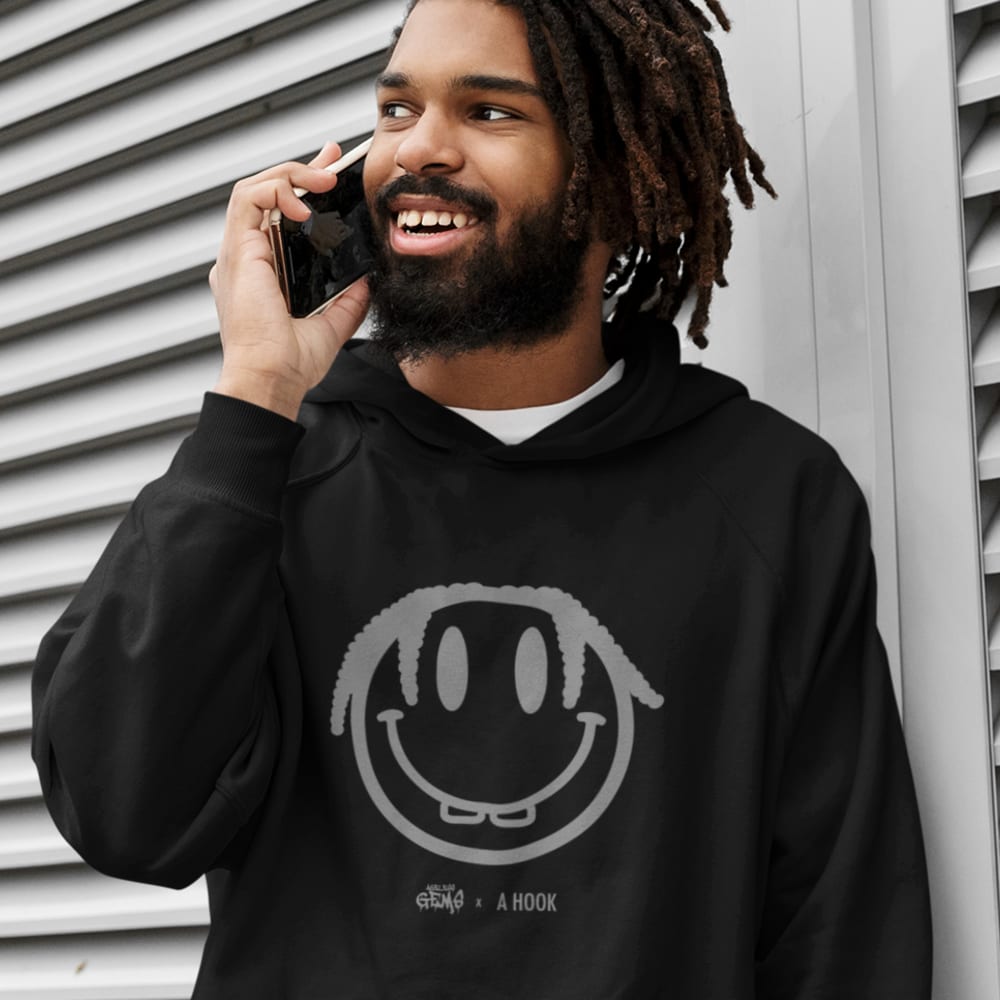 A Hook by MAWI, AG Smiley, Grey Men’s Hoodie
