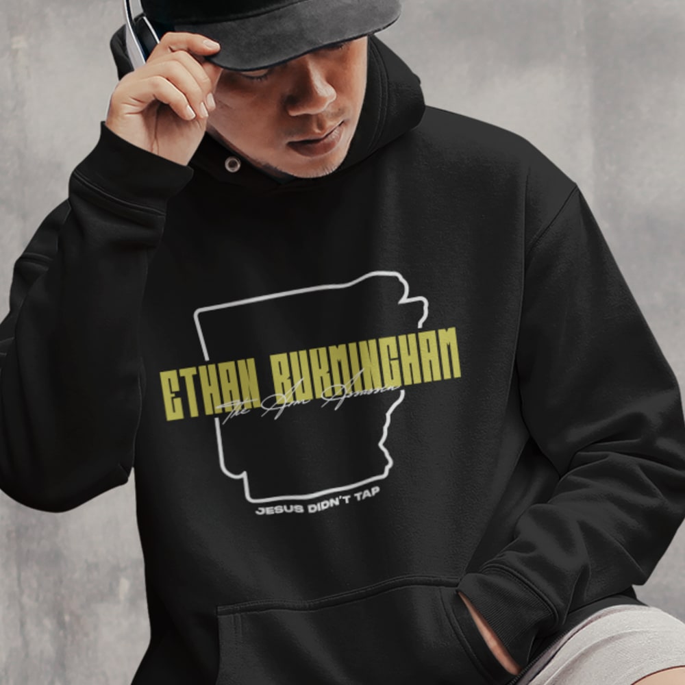 “The Arm Assassin” by Ethan Burmingham Hoodie, Light Logo