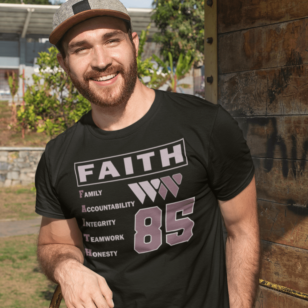 FAITH by Wesley Walker Men's T-Shirt, Pink in Light Logo