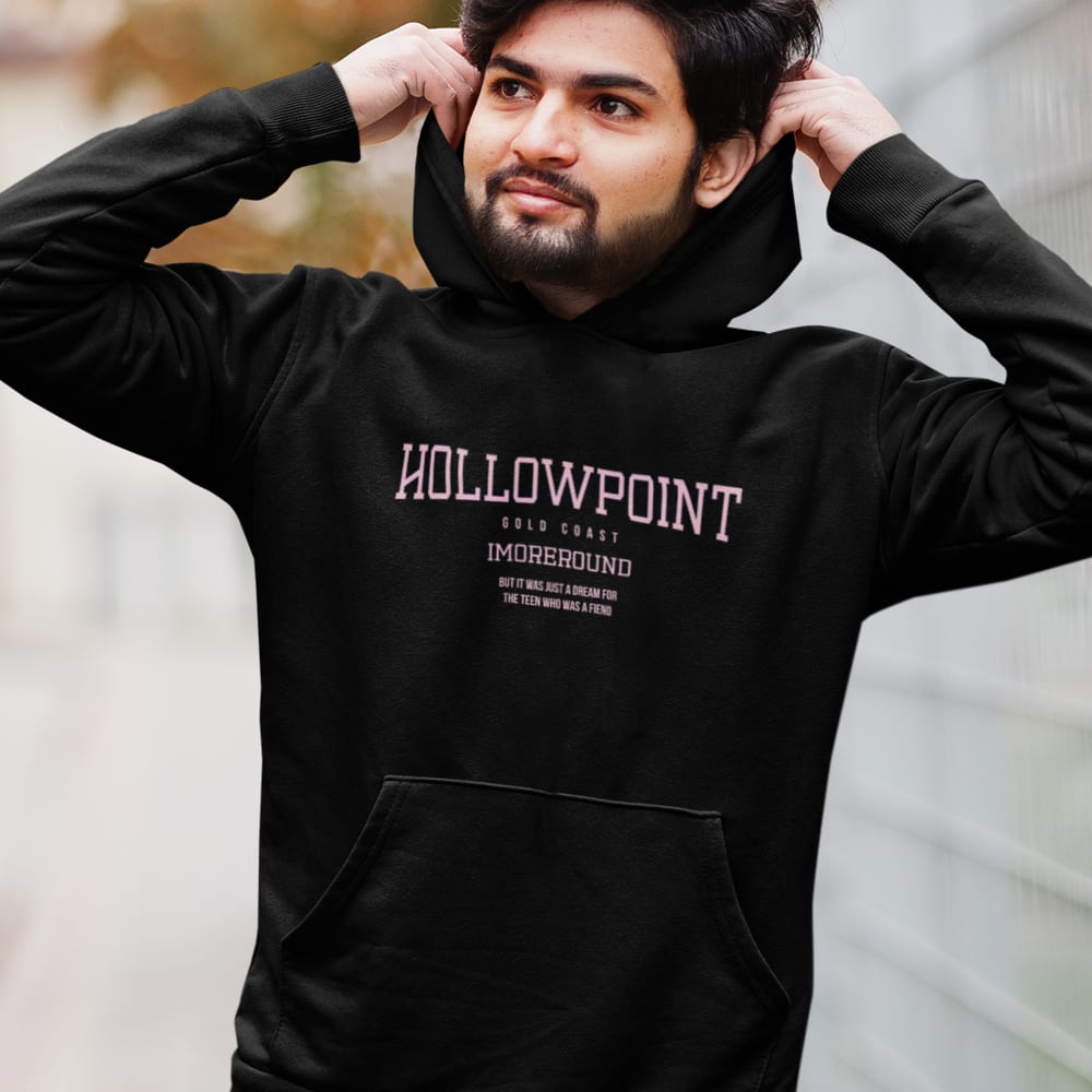 Hollowpoint Gold Coast by Janay Harding Men's Hoodie, Pink Logo