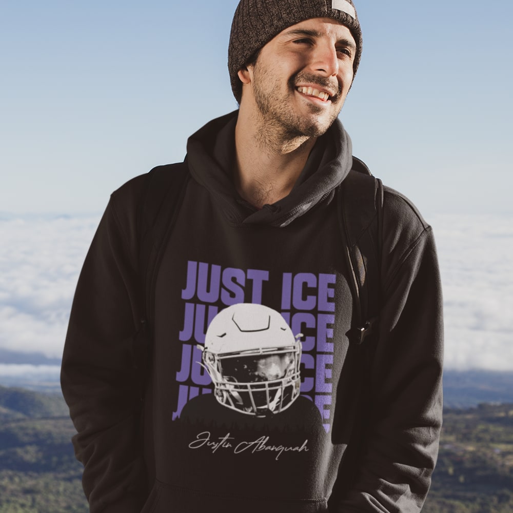 "Just Ice" by Justin Abanquah Hoodie, White Logo
