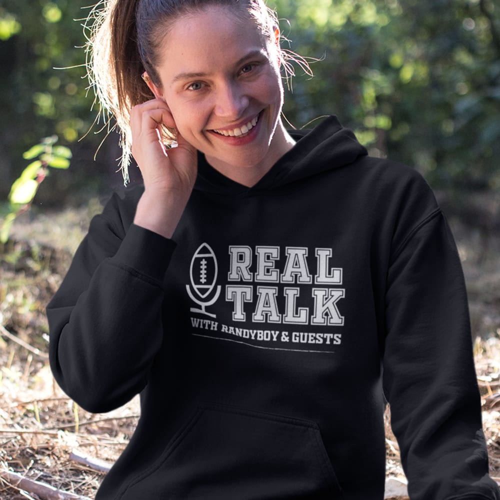  Real Talk with Randyboy & Guests Unisex Hoodie, White Logo