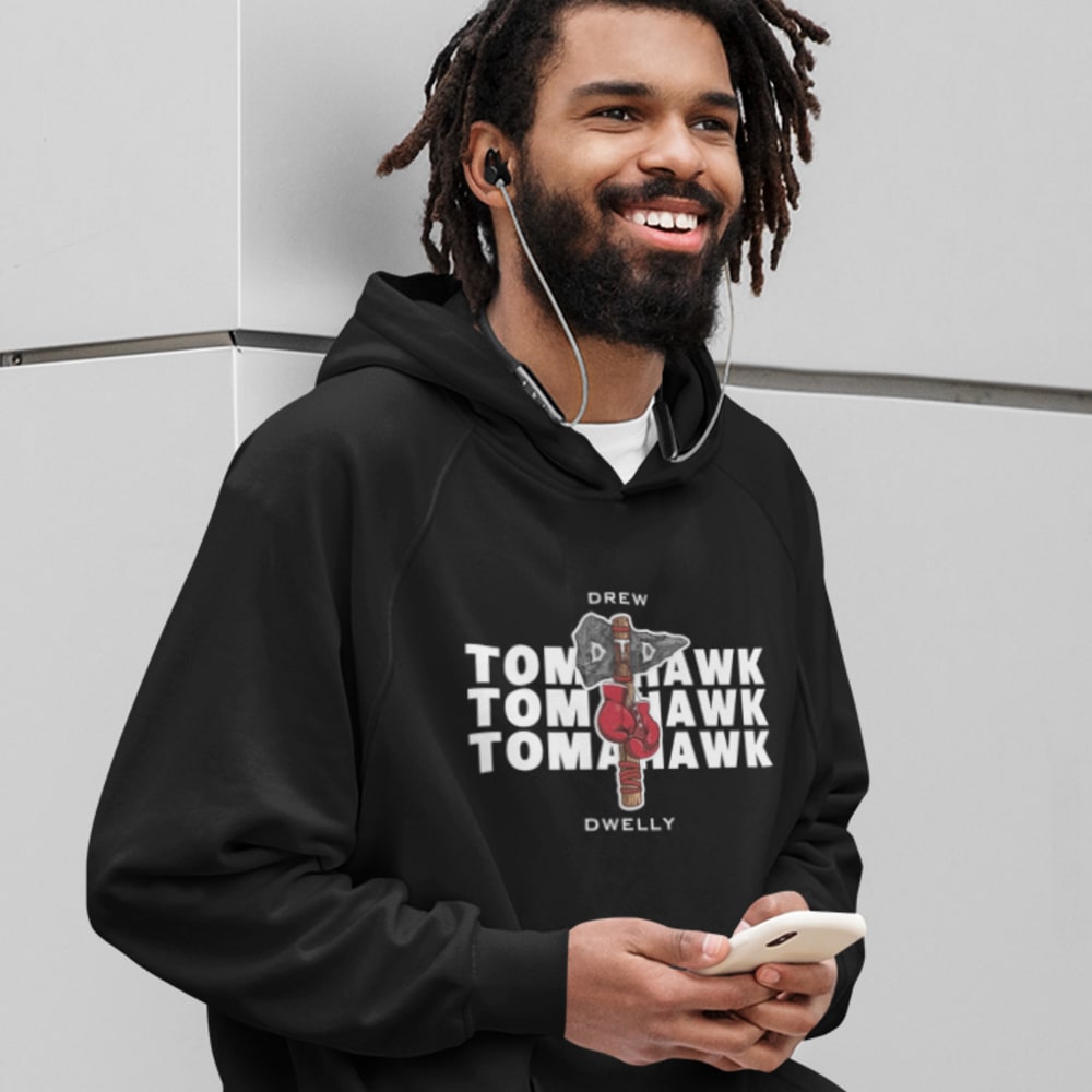 LIMITED EDITION Tomahawk by Drew Dwelly Hoodie, White Logo