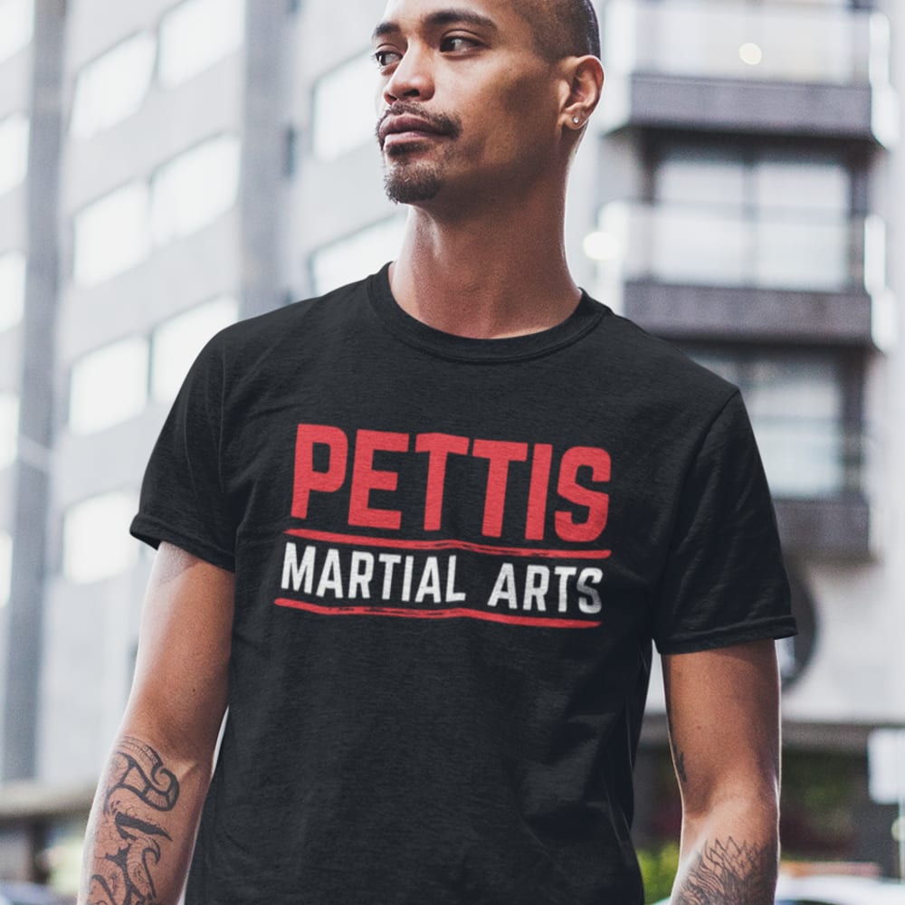 Pettis Martial Arts Gym T-Shirt, Red/White Logo