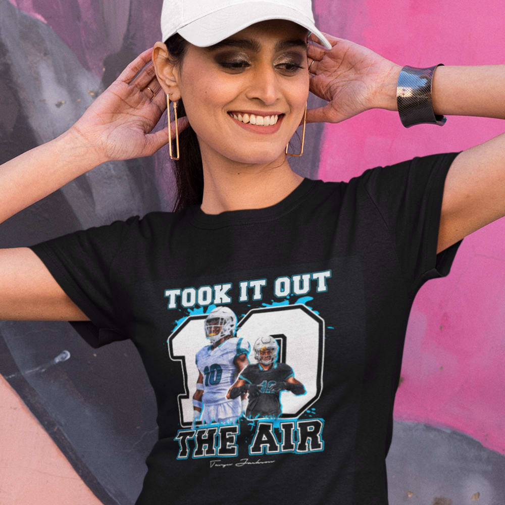 "Took It Out Air" by Tavyn Jackson Women's T-Shirt, White Logo