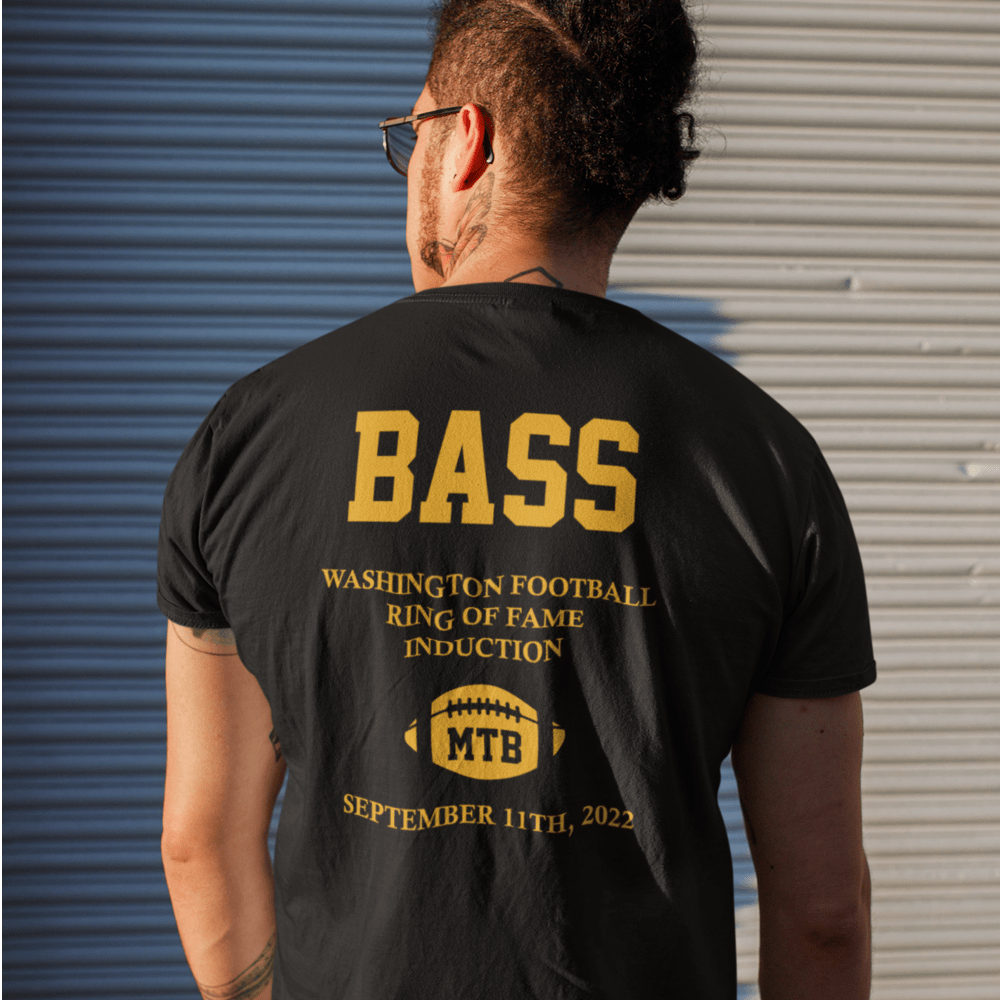 "Commemorative Shirt" by Mike Bass, Front and Back Gold Logo