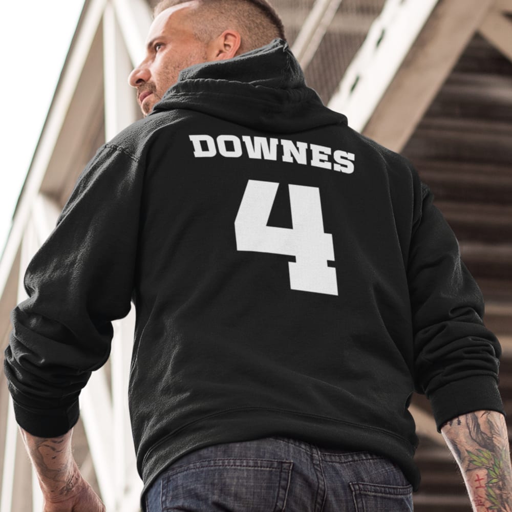 Downes 4 by Isaiah "Zay" Downes Hoodie, White Logo