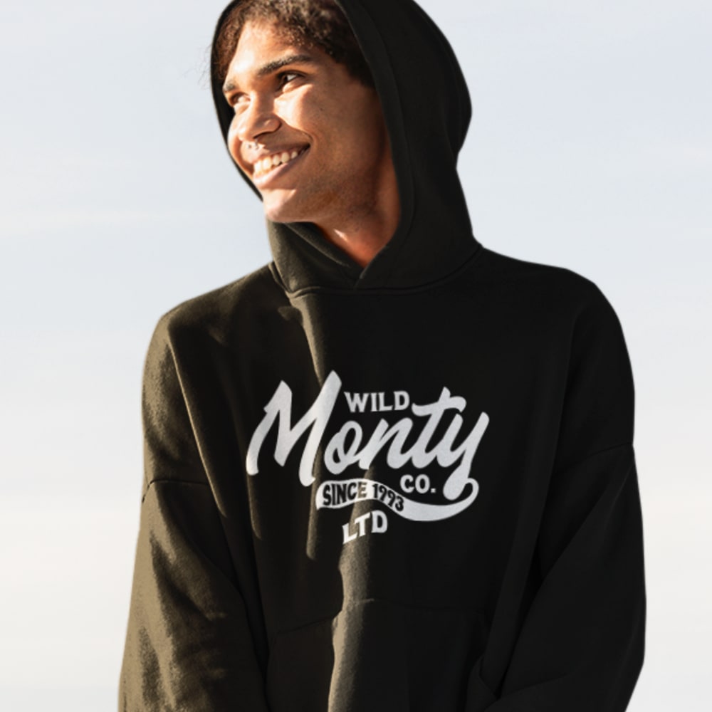 Wild Monty Co by Michelle Montague Hoodie, White Logo