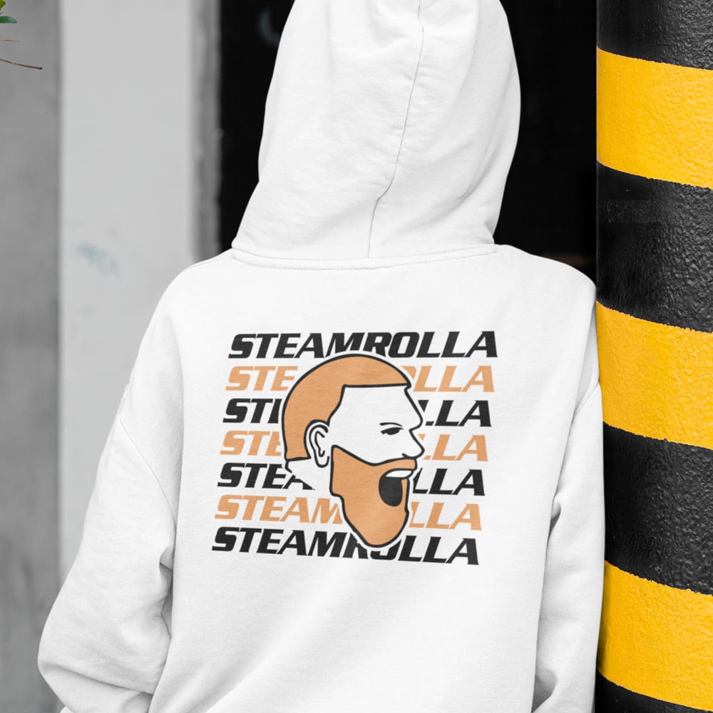 Streamrolla Frevola by Matt Frevola Unisex Hoodie, Orange Black Mini Logo