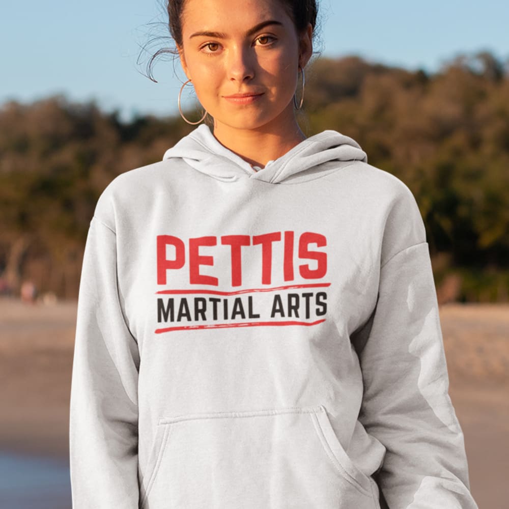 Pettis Martial Arts Gym Unisex Hoodie, Red/Black Logo