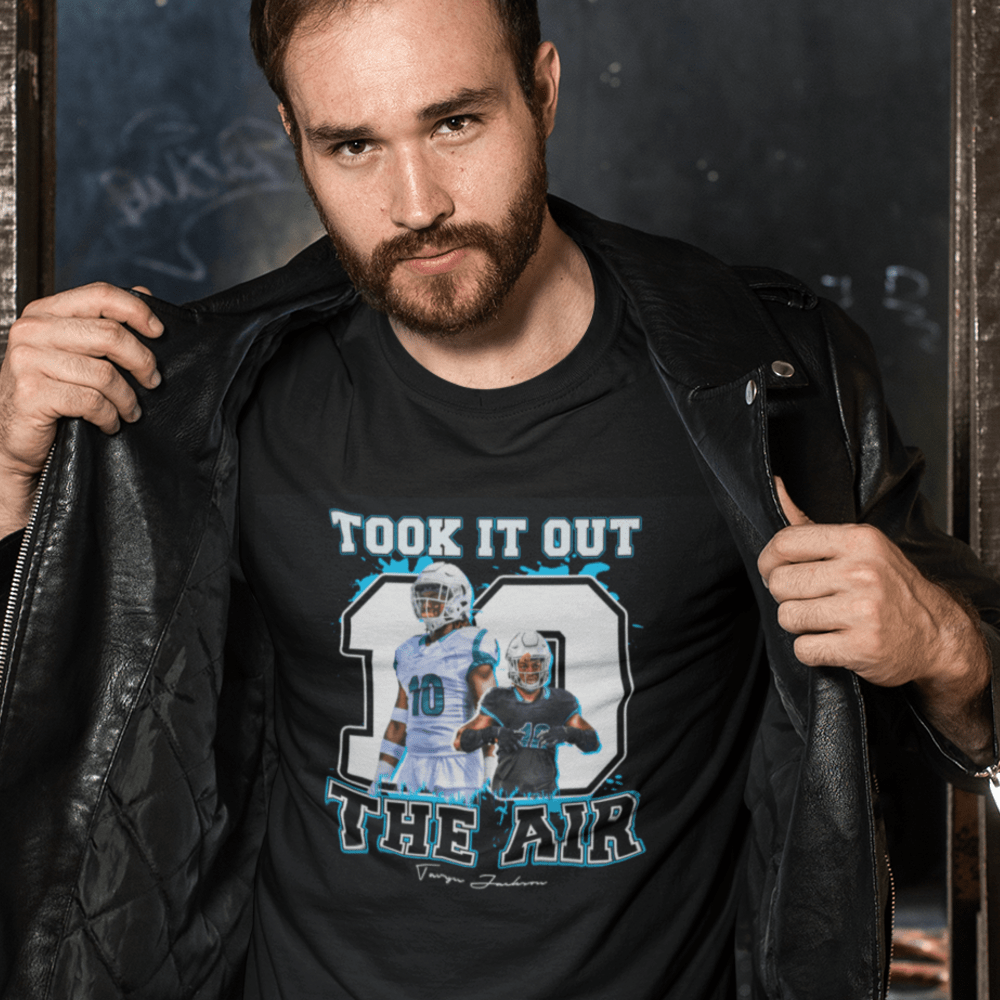 "Took It Out Air"  by Tavyn Jackson Men's T-Shirt, White Logo
