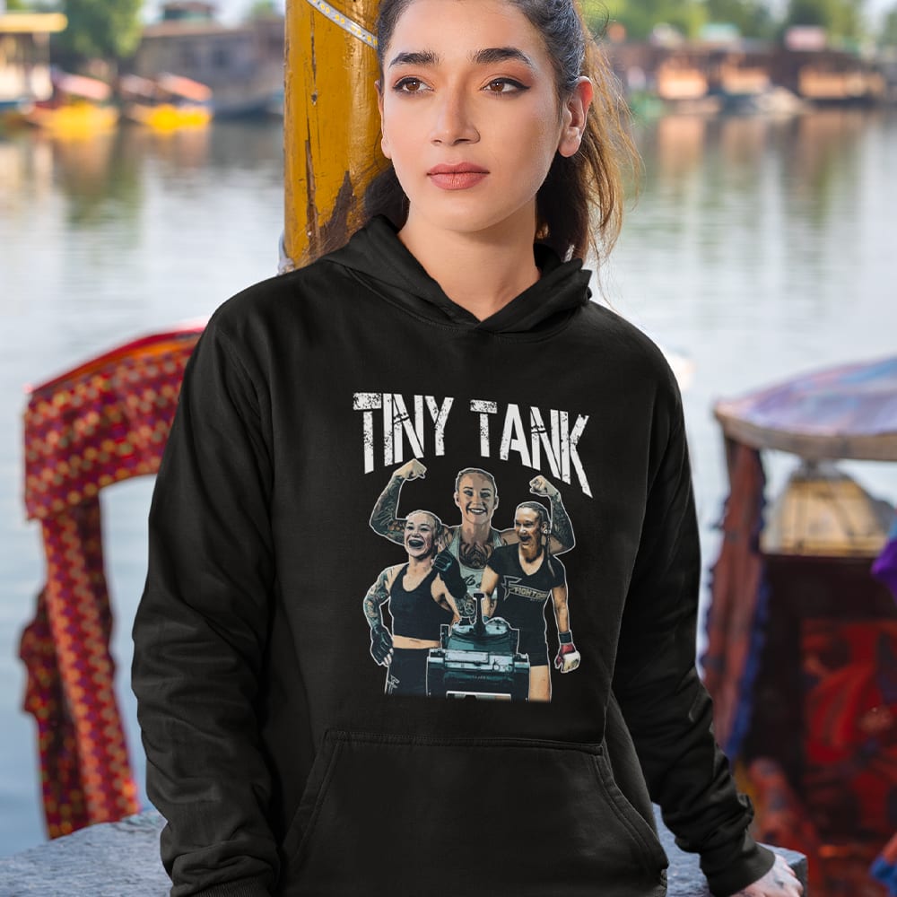 Tiny Tank by Chelsea Conner Unisex Hoodie, Light Logo