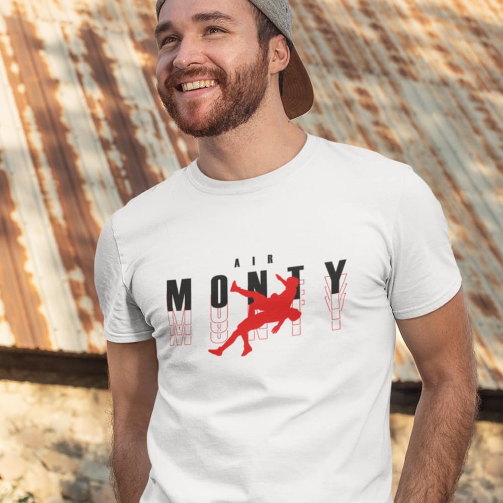 "Air Monty" by Michelle Montague T-Shirt, Red Black Logo