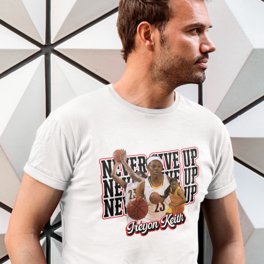 Never Give Up by Ireyon Keith ’s T-Shirt, Black Logo