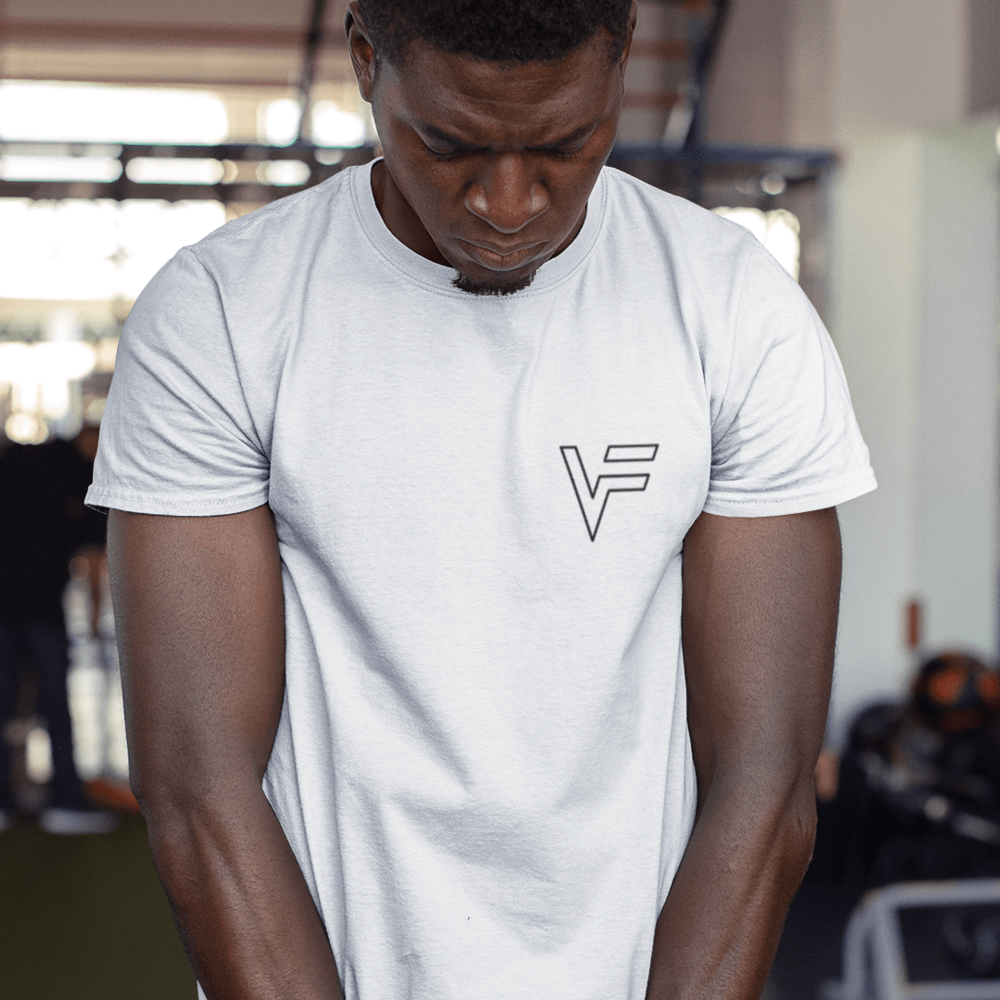 VF Chest by Vernon Fox Men's T-Shirt, Black Logo