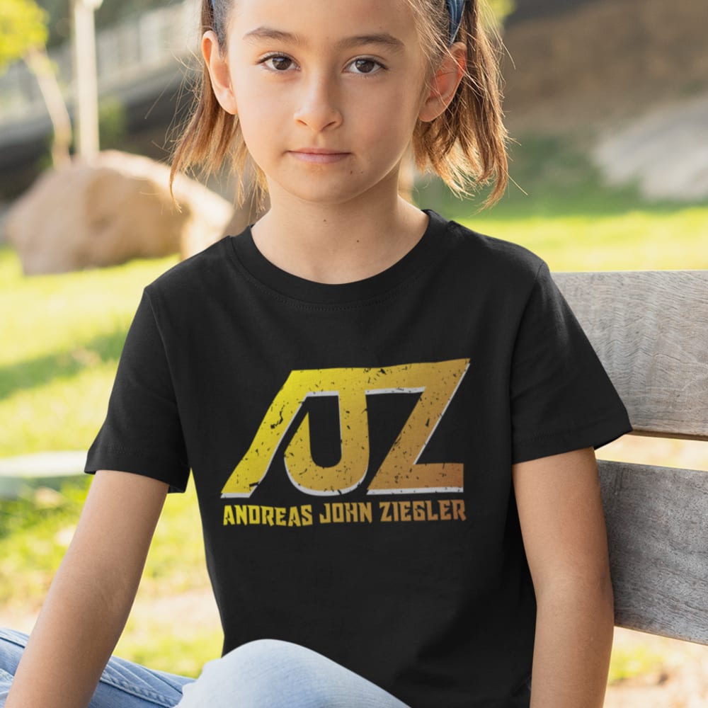 AJZ by Andreas Ziegler Youth T-Shirt, Gold and White Logo