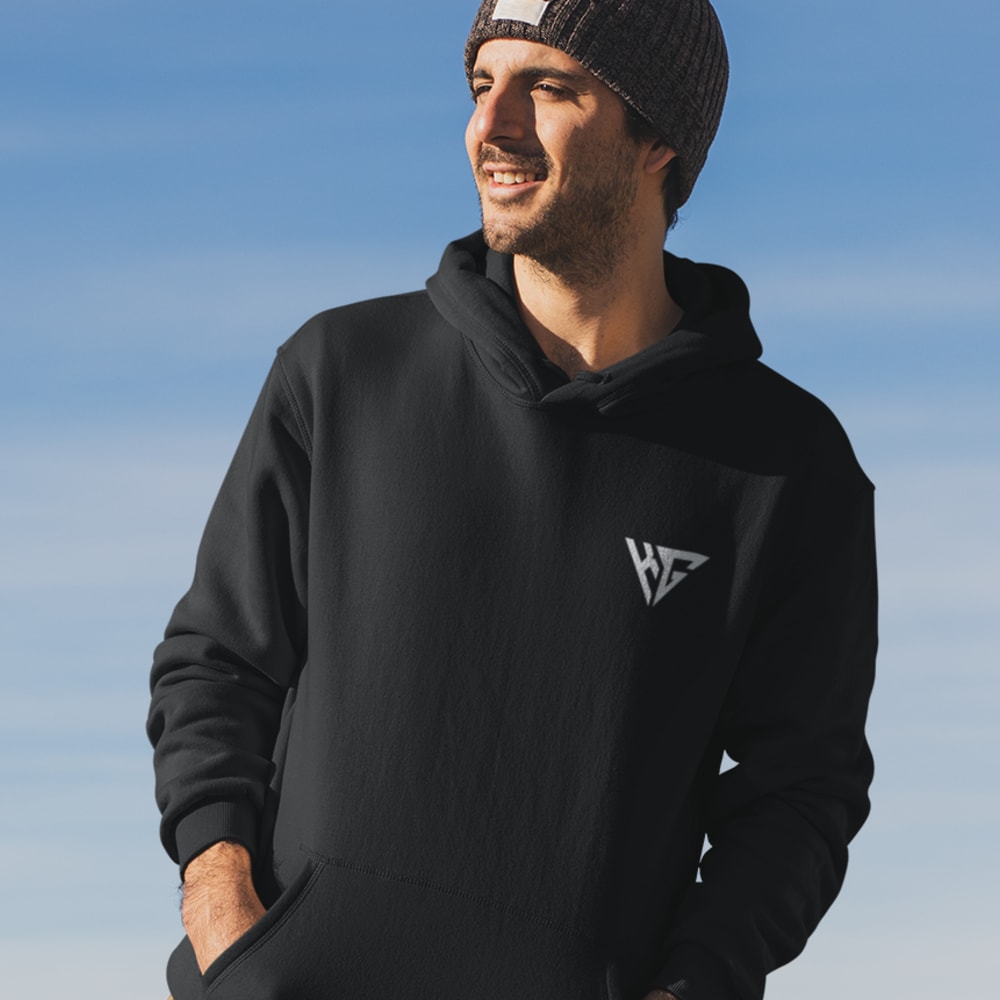 KG Men's Hoodie, White Mini Logo
