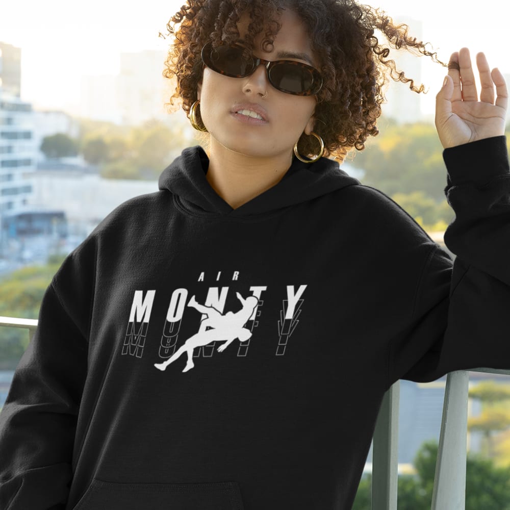 "Air Monty" by Michelle Montague Unisex Hoodie, White Logo