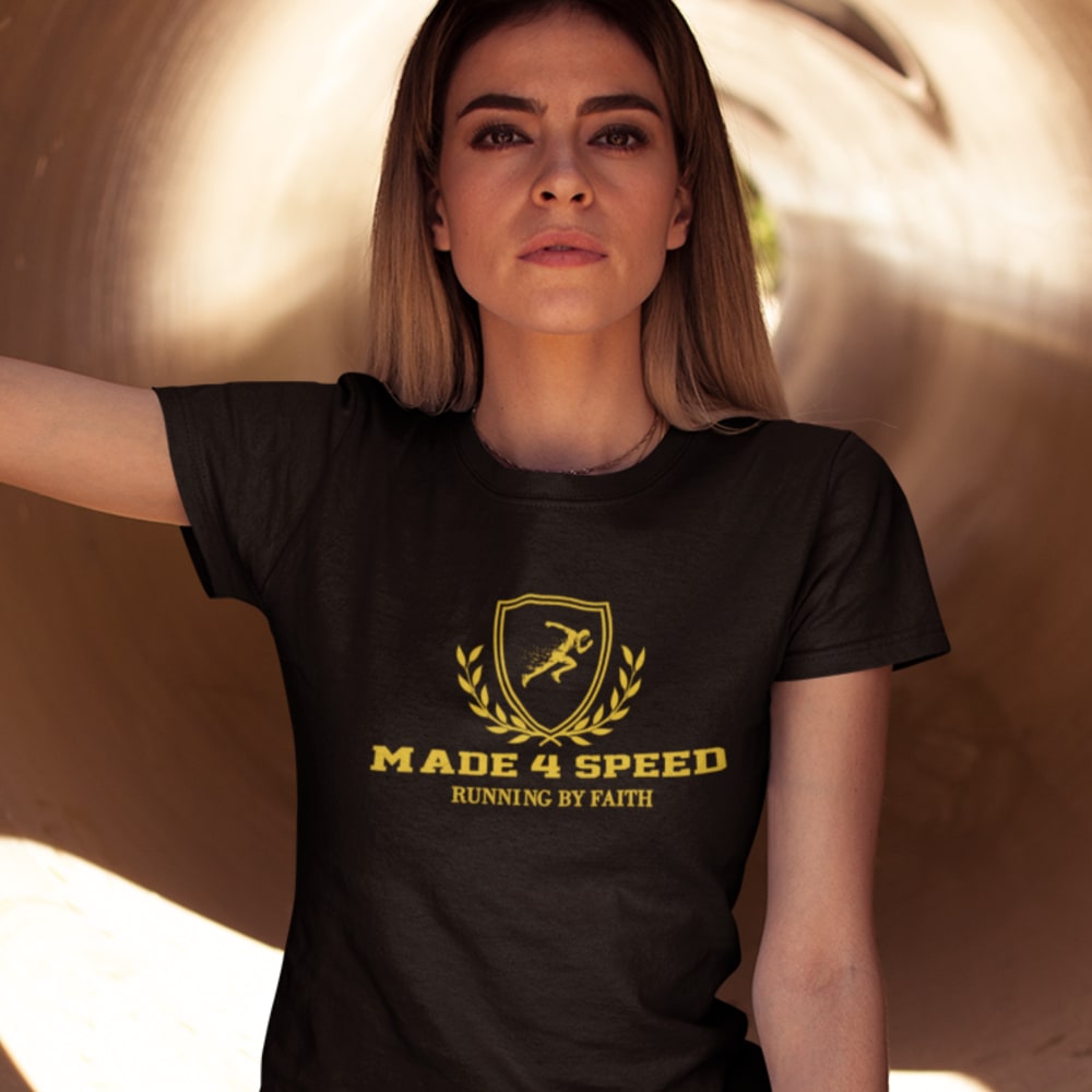 " Made 4 Speed Running by Faith " by Ingrid Domkpo Women's T-Shirt
