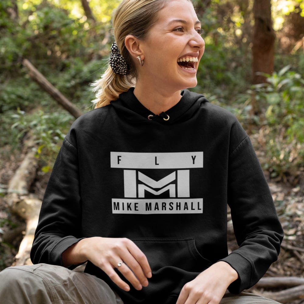  "FLY MIKE" by Mike Marshall Women's Hoodie, White Logo