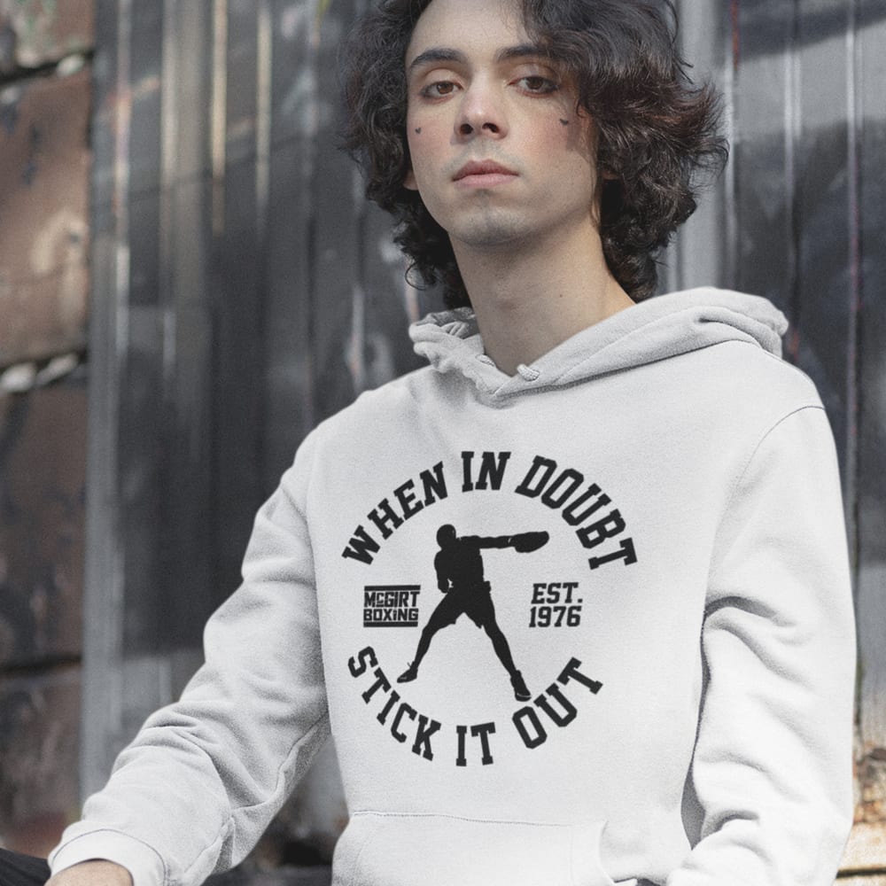 "When in Doubt Stick it out" Mcgirt Boxing Statet, Hoodie, All Black Logo