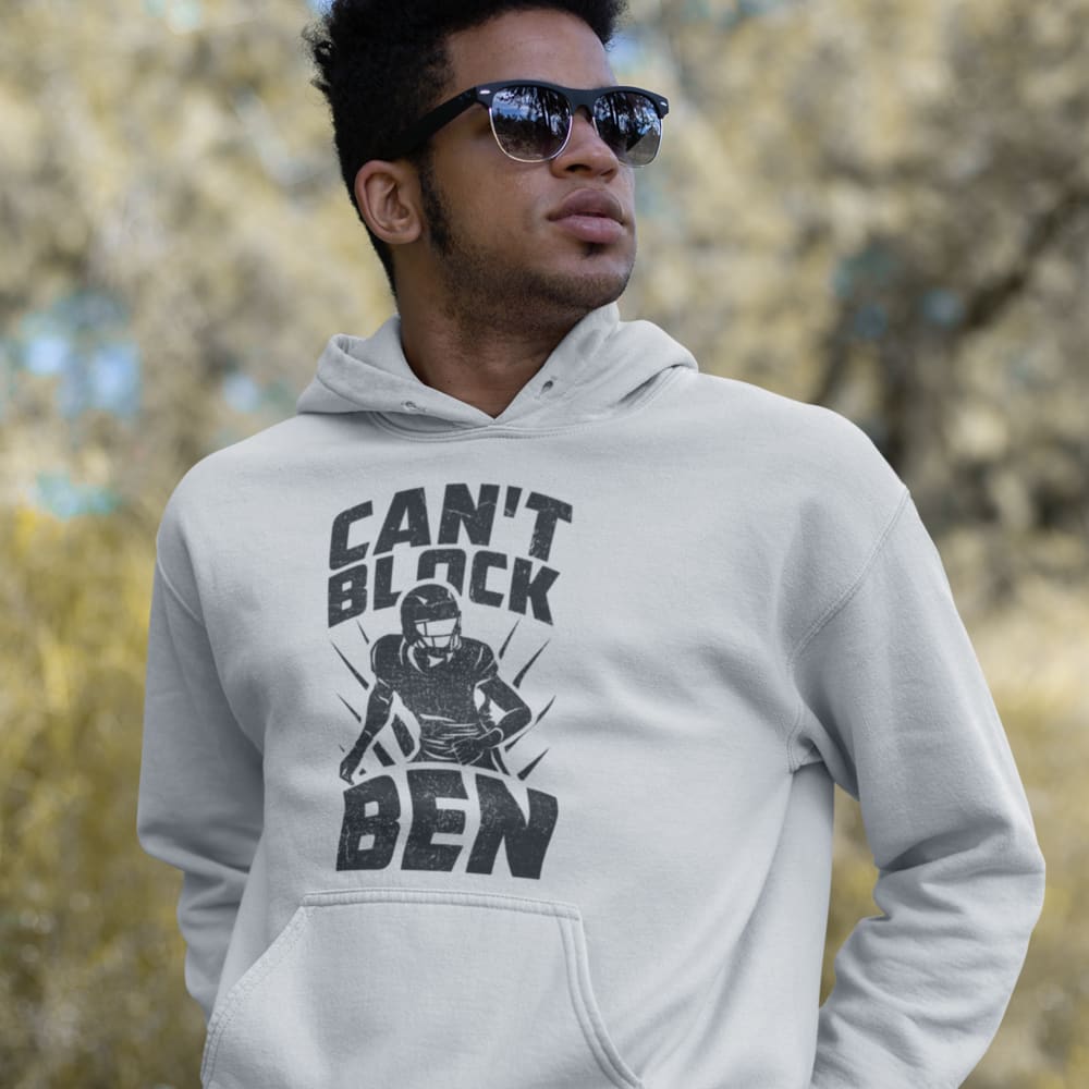 "Can't Block Ben" by Ben Desmarais Men's Hoodie, Black Logo