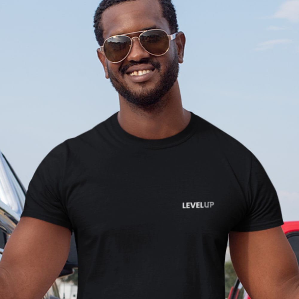 "LevelUp II" by Cooper Donlin T-Shirt, White Logo