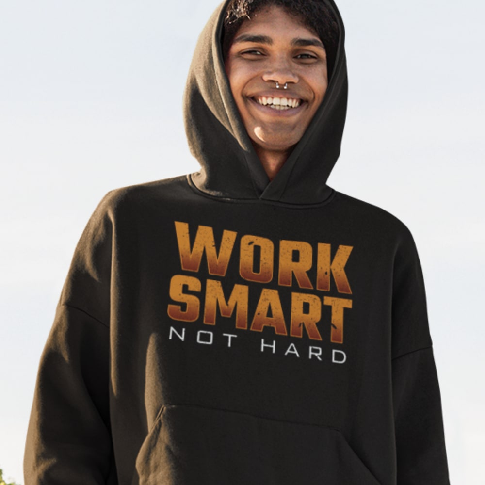 Craig Colquitt "Work Smart" Unisex Hoodie, White Logo
