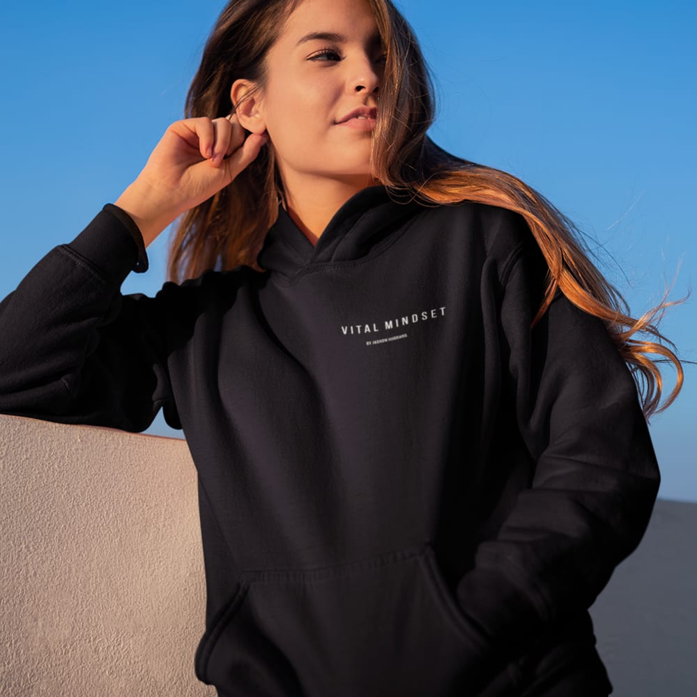  Vital Mindset by Jashon Hubbard Unisex Hoodie, White Mini Logo