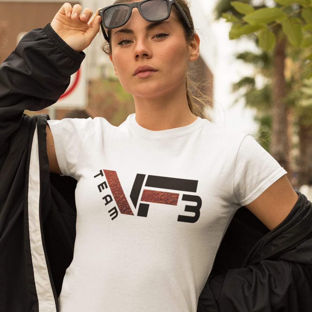 VF3 by Vernon Fox Women's T-Shirt, Black Red Logo