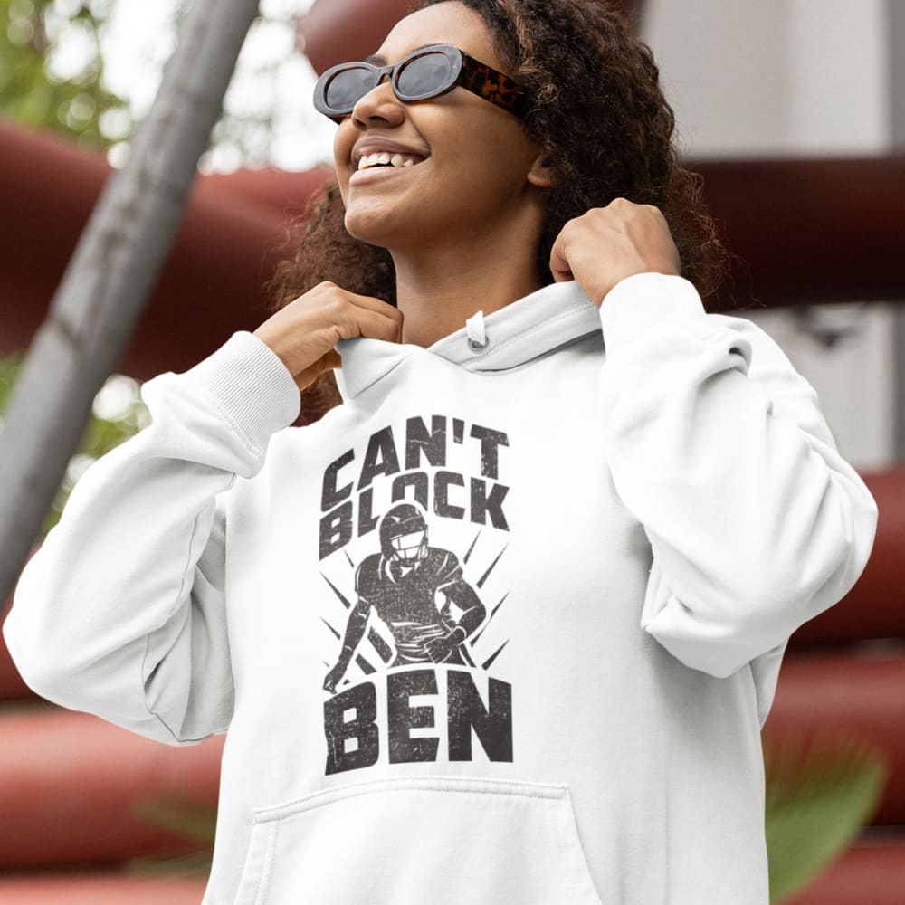"Can't Block Ben" by Ben Desmarais Women's Hoodie, Black Logo