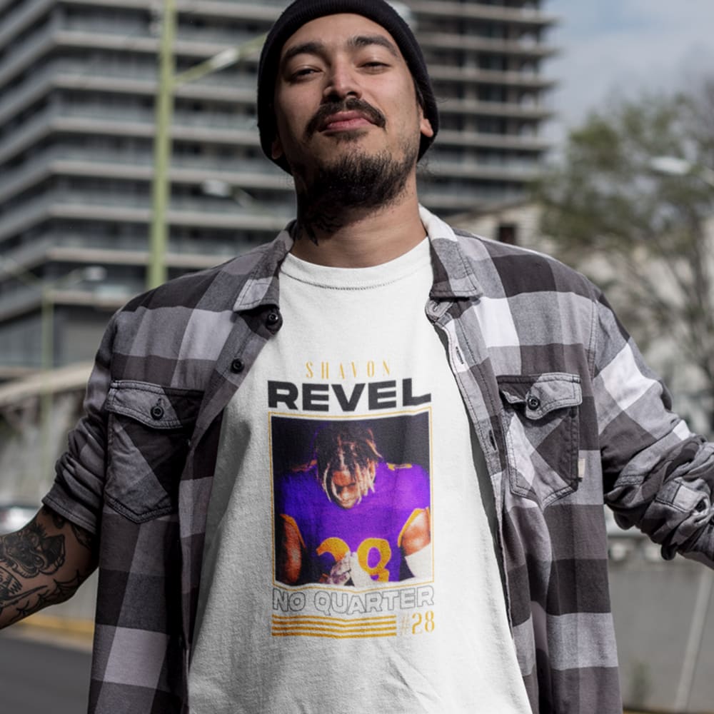 NO QUARTER #28 Shavon Revel T-Shirt, Black Logo