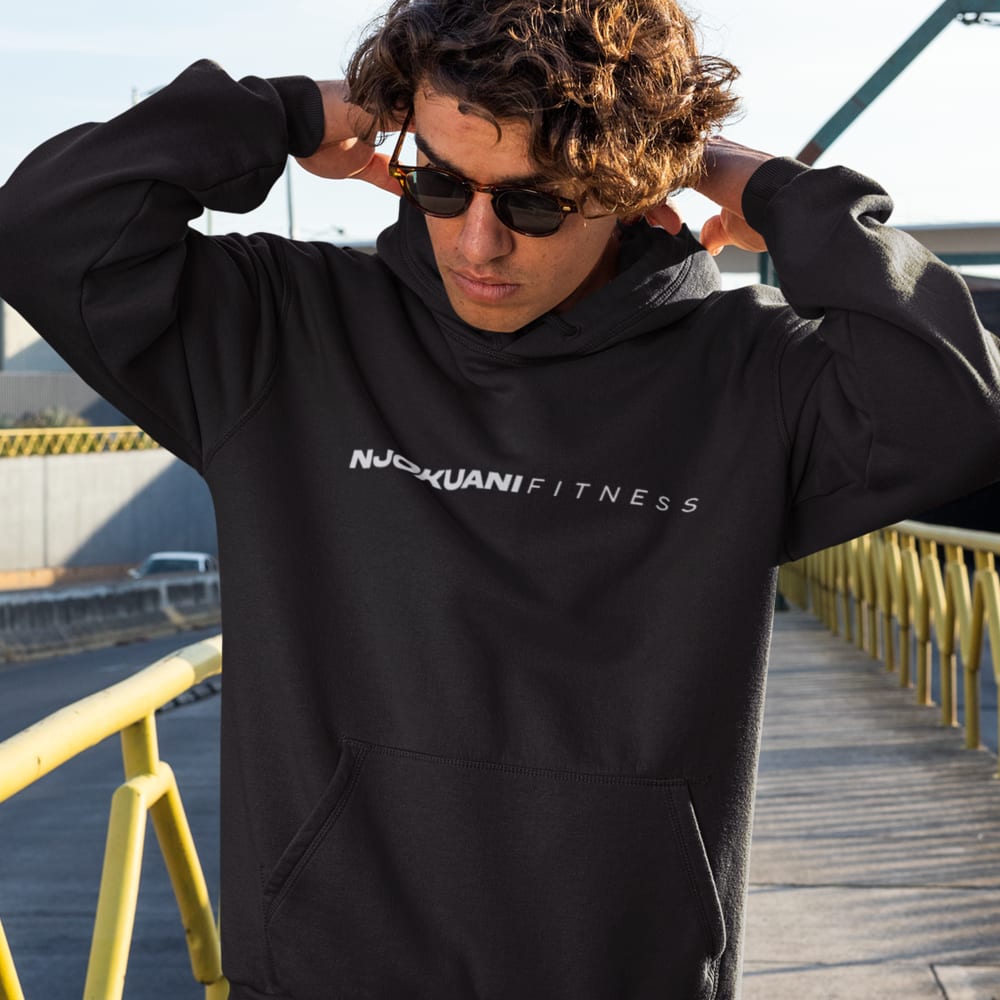 Njokuani Fitness by Anthony Njokuani Hoodie, White Logo