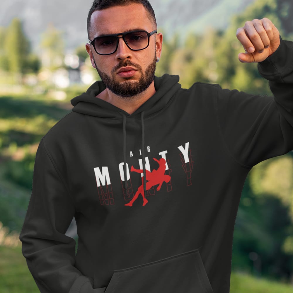 "Air Monty" by Michelle Montague Unisex Hoodie, Red White Logo