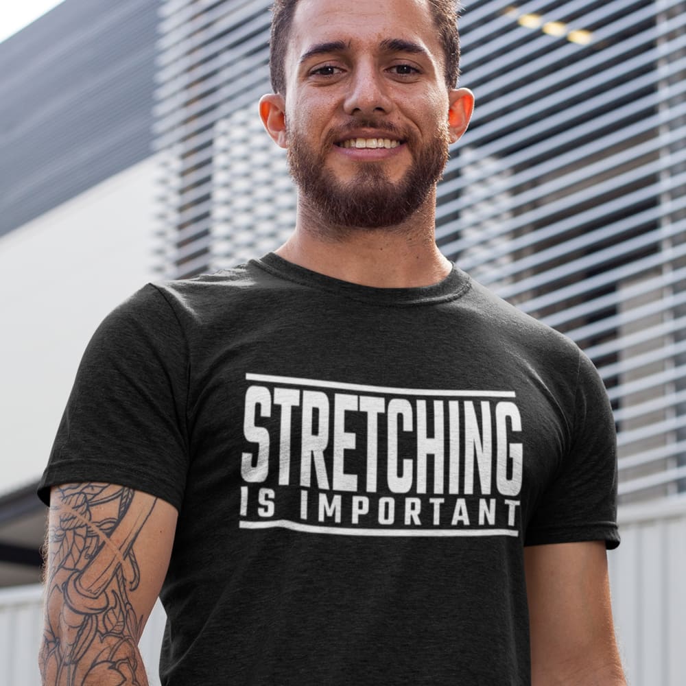LIMITED EDITION, DeAmez Ross Stretching is Important T-Shirt, White Logo