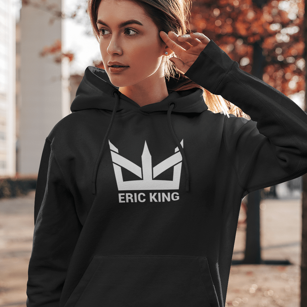 Crown by Eric King Unisex Hoodie, White Logo
