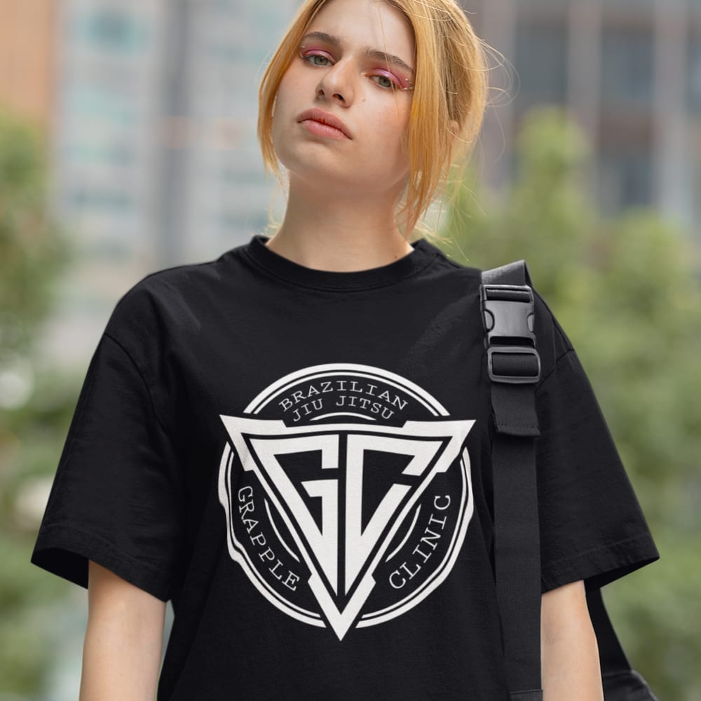 Grapple Clinic by Saul Rogers Unisex T-Shirt, White Logo