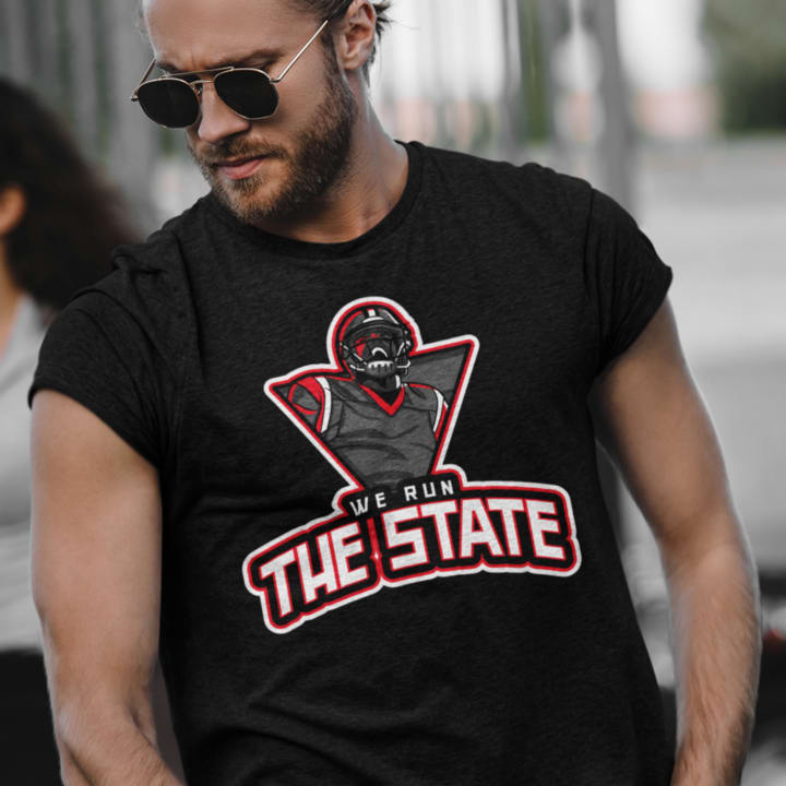 The We Run The State podcast 's T-Shirt